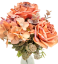 Изкуствен букет от рози, хортензии и аксесоари х9 44 см оранжеви