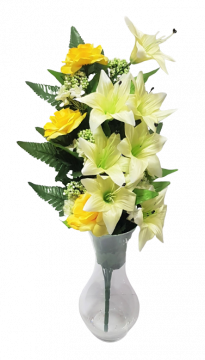 Lily - Kvalitetan i lijep umjetni cvijet idealan kao ukras - Boja - žuta boja