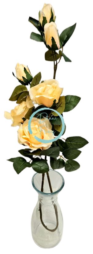 Artificial Roses Flower x6 88cm Peach