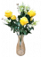 Růže kytice x12 47cm žlutá umělá