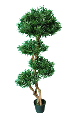 Unsere künstlichen Bäume und Palmen fühlen sich genauso lebendig und echt an - eine perfekte Imitation von Holz und Pflanzen (Blättern).