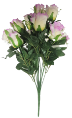 Buchet de trandafiri bej & violet "12" 17,7 inches (45cm) flori artificiale