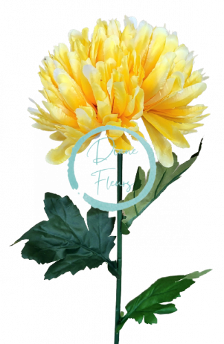 Artificial Chrysanthemum on a stem Exclusive 70cm Yellow