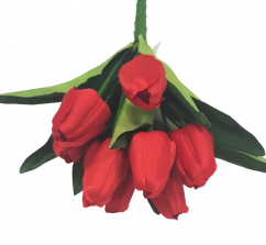 Tulipán csokor x9 piros 33cm művirág