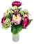 Mazzo artificiale di peonia, alstroemeria, calla e accessori 42 cm bordeaux