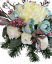 Žalobni aranžman umjetne ruže, božuri, krizantema i dodaci Ø 30cm x 20cm