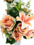 Exclusive artificial bouquet Roses, Lilies and accessories x13 54cm x 30cm Orange