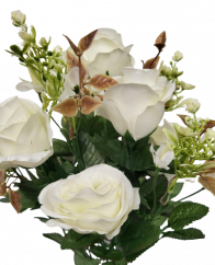 Artificial Roses Bouquet x12 47cm Cream