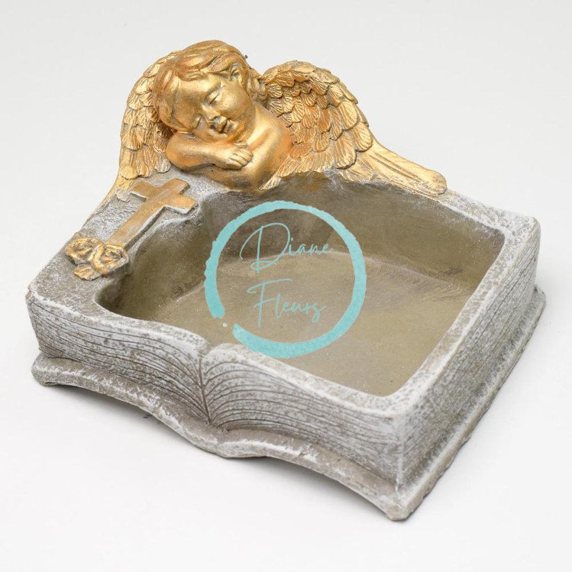 Dekoračný kameninový črepník kniha 23cm x 18cm x 12cm