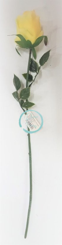 Růže kusová 48cm žlutá umělá