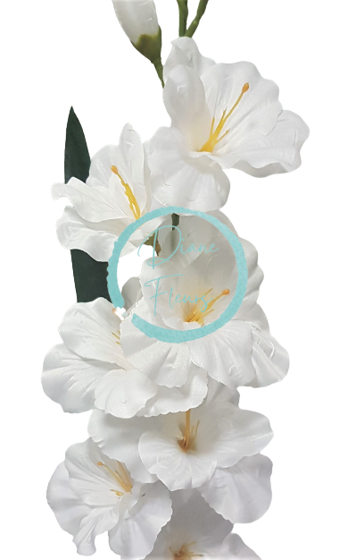 Gladiola kusová do vázy 78cm biela umelá