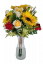 Viazaná kytica Exclusive ruže, slnečnice, doplnky 48cm umelá