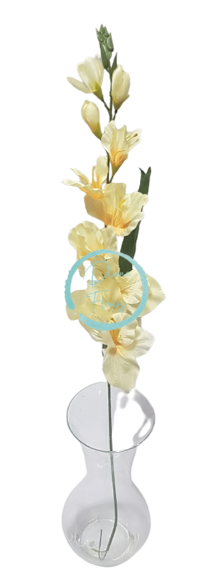 Gladiola kusová do vázy 78cm žltá umelá