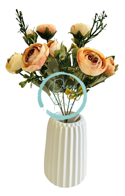 Ranunculus kytica x5 28cm broskyňová umelá