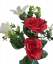 Kytica ruža a eukalyptus červená, biela 35cm umelá super cena