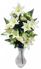 Exclusive Artificial Lilies Bouquet 57cm Cream