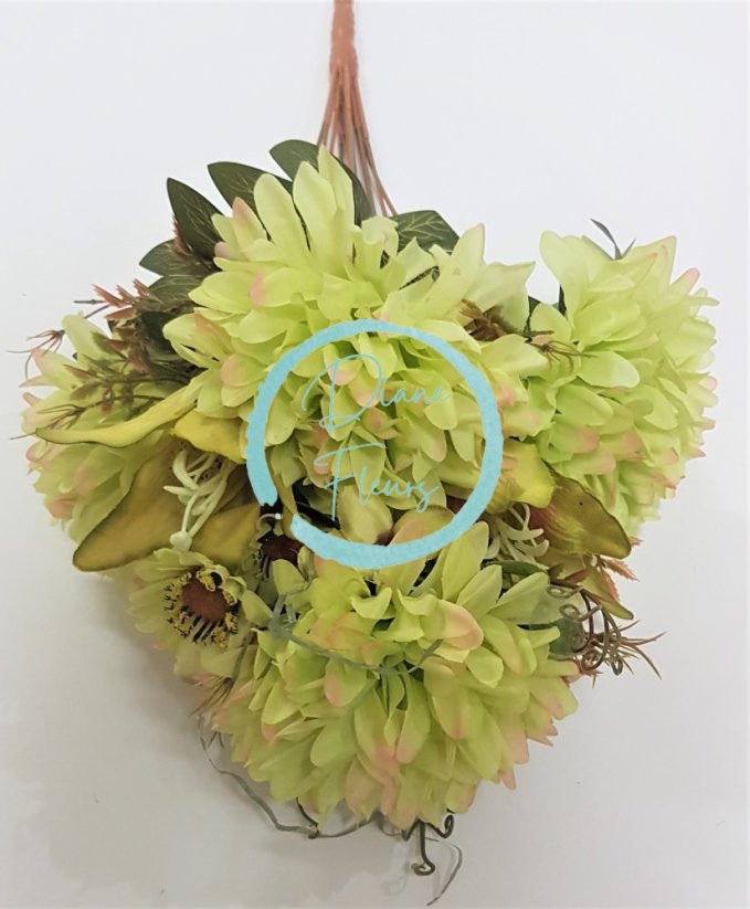Buchet de Crizanteme & Crini "12" 50cm verde flori artificiale