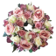 Wianek wiklinowy ozdobiony sztucznymi różami, piwoniami i hortensjami 30cm