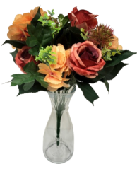 Umetni šopek vrtnic, hortenzij, bodike in dodatkov x18 44cm