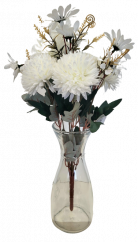 Künstlicher Chrysanthemen und Gänseblümchen strauß x10 46cm Creme
