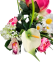 Buchet artificial Bujor, Alstromeria, Calla și accesorii 42cm roz