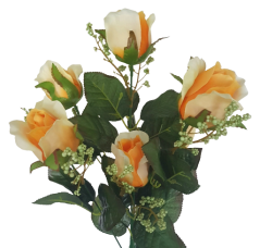 Künstliche Rosenstrauß x6 78cm Gelb, Orange