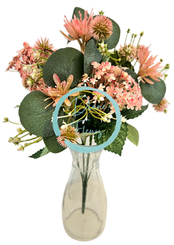 Голям букет от изкуствени розови цветя Thistle & Accessories 43 см