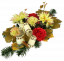 Aranjament pentru cimitir de crizanteme artificiale, trandafiri si accesorii 48cm x 28cm x 20cm