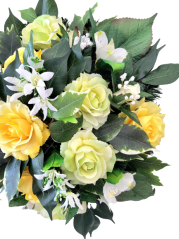 Künstliche Trauerkranz Rosen, Alstroemeria und Zubehör Ø 45cm