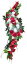 Smútočný veniec esíčko umelé ruže, gladioly, listy poinsettie a doplnky 150cm x 40cm