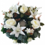 Künstliche Kranz mit Rosen, Lilien und Zubehör Ø 50cm Creme, Braun, Grün