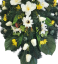 Umelý smútočný veniec "slza" 80cm x 50cm Tulipán & Crocus & Gladiola & doplnky