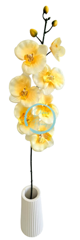 Umělá orchidea kusová 70cm žlutá