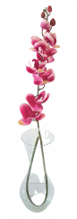 Luxuriöse künstliche Orchidee x9 Weinrote 102cm Silikon, Gummi
