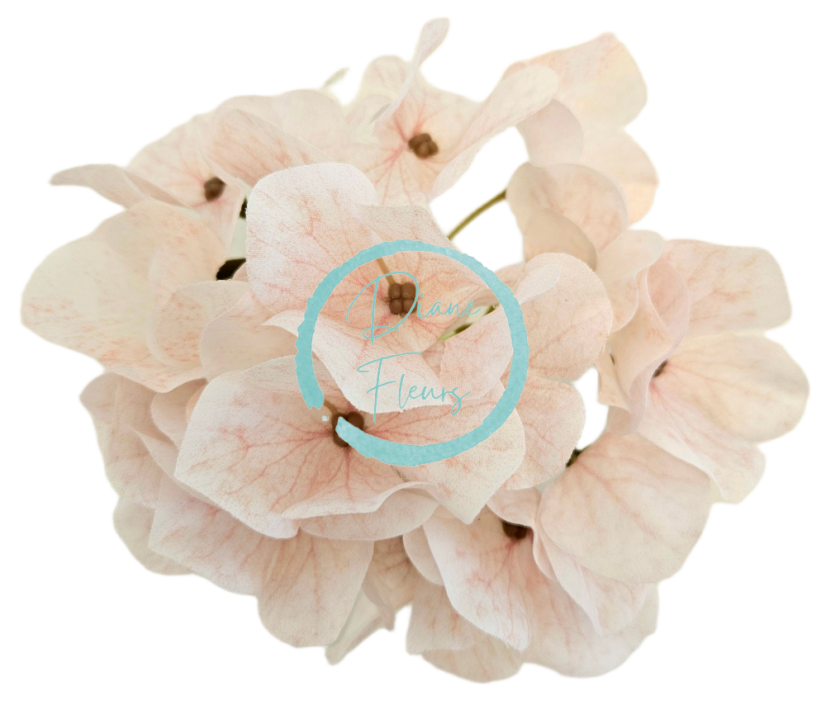 Künstliche Hortensie kopf 12cm Salmon