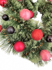 Luksuzen venec iz umetnega bora Exclusive okrašen z božičnimi kroglicami 40 cm