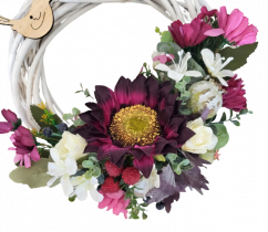 Luxurious wicker wreath decorated with Mix of Flowers and Poppies and Accessories Ø 25cm