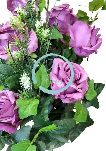 Vázaná kytice Exclusive růže a doplňky 70cm umělá