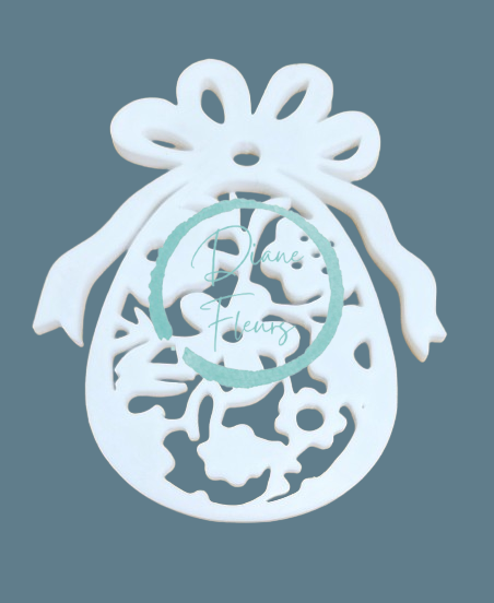 Ozdoba dekorácia 3D veľkonočné vajíčko z recyklovateľného plastu 8cm x 7cm