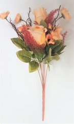 Buchet de trandafiri & Margarete 45cm portocaliu flori artificiale