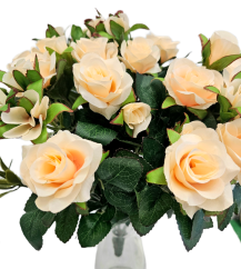 Velká umělá kytice růží 43cm žlutá