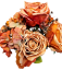 Изкуствен букет от рози, хортензии и аксесоари 44 см оранжеви