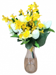 Vezani šopek vrtnic tulipani, zlati dež in dodatkov 38cm umetno