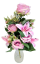 Exclusive artificial bouquet Roses, Lilies and accessories x13 54cm x 30cm Pink