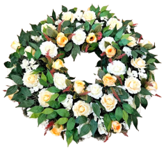 Luxury Artificial Pine Wreath Exclusive Roses, Hydrangeas and Accessories 90cm