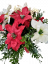 Umelá Poinsettia vianočná hviezda v kvetináči 45cm x 30cm červená, biela