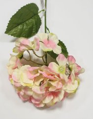 Hortenzia krémová & ružová 60cm umelá