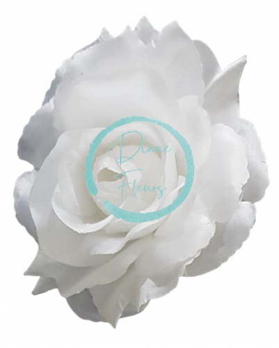 Rózsa virágfej 3D O 10cm fehér művirág