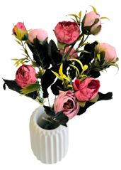 Artificial Ranunculus Bouquet x6 28cm Pink