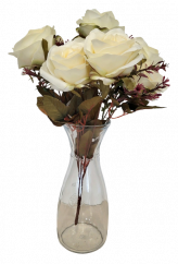 Ruža kytica krémová x7 42cm umelá
